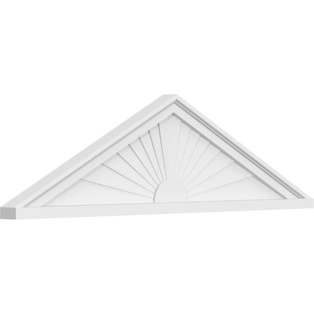 Peaked Cap Sunburst Architectural Grade PVC Pediment, 40W X 11H X 2P (Pitch 6/12)